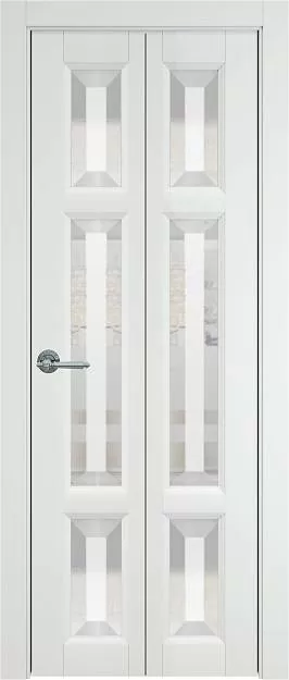 Межкомнатная дверь Porta Classic Siena Книжка, цвет - Белая ST, Со стеклом (ДО)