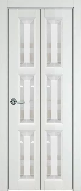 Межкомнатная дверь Porta Classic Milano Книжка, цвет - Белая ST, Со стеклом (ДО)