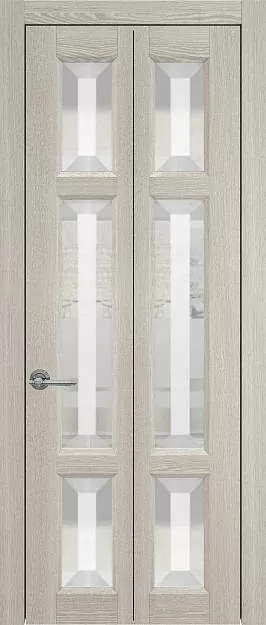 Межкомнатная дверь Porta Classic Siena Книжка, цвет - Серый дуб, Со стеклом (ДО)