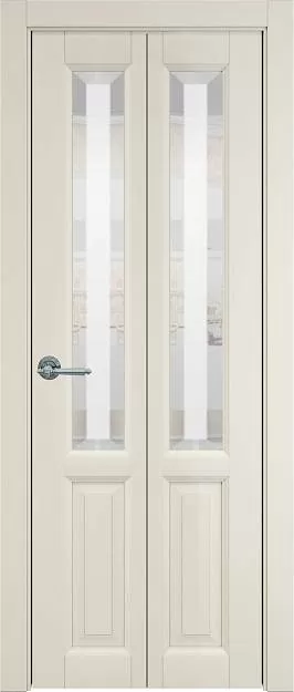 Межкомнатная дверь Porta Classic Dinastia Книжка, цвет - Магнолия ST, Со стеклом (ДО)