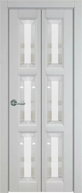 Межкомнатная дверь Porta Classic Milano Книжка, цвет - Серая эмаль (RAL 7047), Со стеклом (ДО)