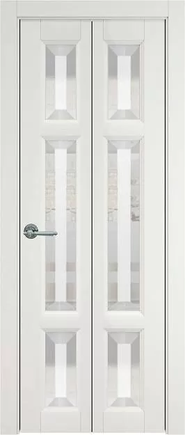 Межкомнатная дверь Porta Classic Siena Книжка, цвет - Бежевая эмаль (RAL 9010), Со стеклом (ДО)