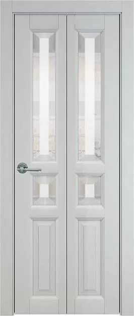 Межкомнатная дверь Porta Classic Imperia-R Книжка, цвет - Лайт Грей ST, Со стеклом (ДО)