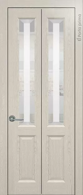 Межкомнатная дверь Porta Classic Dinastia Книжка, цвет - Дуб шампань, Со стеклом (ДО)