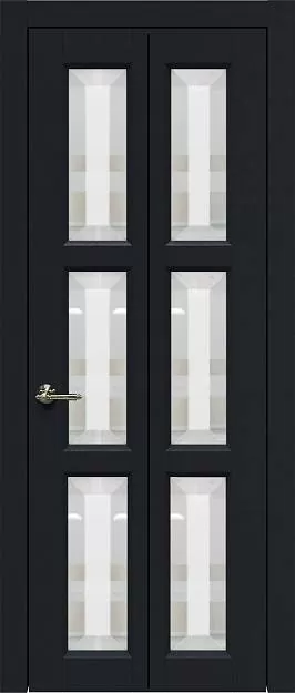 Межкомнатная дверь Porta Classic Milano Книжка, цвет - Черная эмаль (RAL 9004), Со стеклом (ДО)