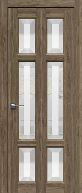 Межкомнатная дверь Porta Classic Siena Книжка, цвет - Рустик, Со стеклом (ДО)