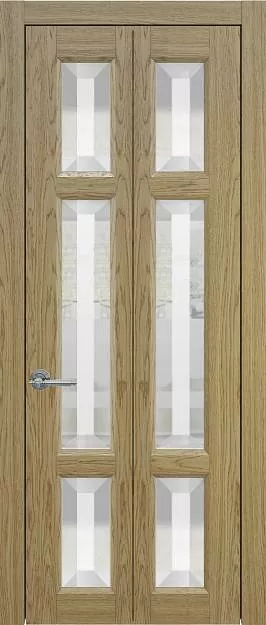 Межкомнатная дверь Porta Classic Siena Книжка, цвет - Дуб карамель, Со стеклом (ДО)