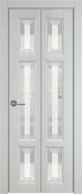 Межкомнатная дверь Porta Classic Siena Книжка, цвет - Лайт Грей ST, Со стеклом (ДО)