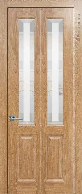 Межкомнатная дверь Porta Classic Dinastia Книжка, цвет - Дуб капучино, Со стеклом (ДО)