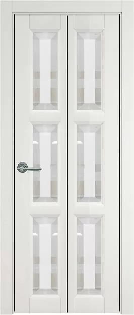 Межкомнатная дверь Porta Classic Milano Книжка, цвет - Бежевая эмаль (RAL 9010), Со стеклом (ДО)