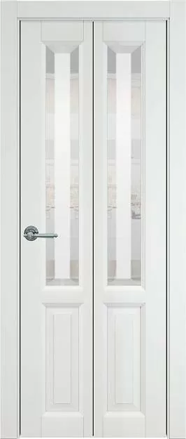 Межкомнатная дверь Porta Classic Dinastia Книжка, цвет - Белая ST, Со стеклом (ДО)
