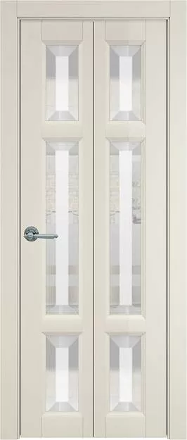 Межкомнатная дверь Porta Classic Siena Книжка, цвет - Магнолия ST, Со стеклом (ДО)