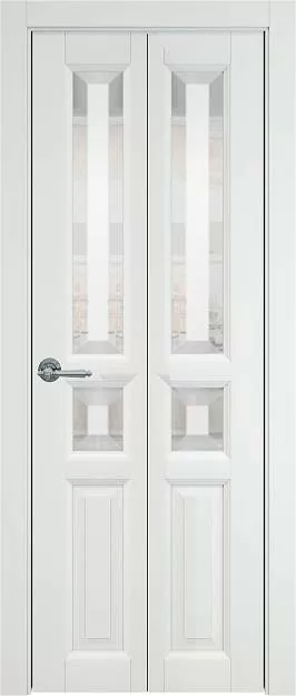 Межкомнатная дверь Porta Classic Imperia-R Книжка, цвет - Белая эмаль (RAL 9003), Со стеклом (ДО)