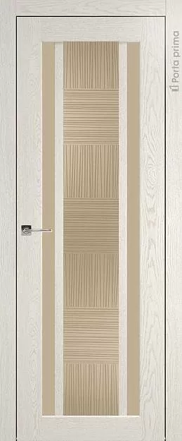 Межкомнатная дверь Palazzo, цвет - Белый ясень nano-flex, Со стеклом (ДО)