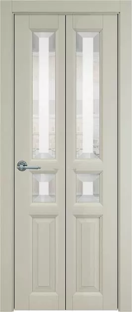 Межкомнатная дверь Porta Classic Imperia-R Книжка, цвет - Серо-оливковая эмаль (RAL 7032), Со стеклом (ДО)