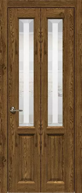 Межкомнатная дверь Porta Classic Dinastia Книжка, цвет - Дуб коньяк, Со стеклом (ДО)