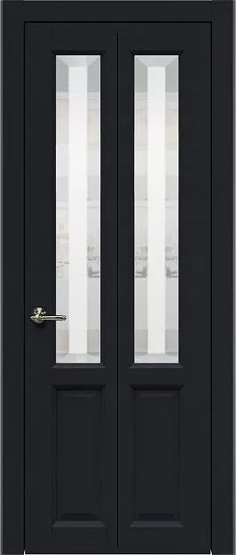 Межкомнатная дверь Porta Classic Dinastia Книжка, цвет - Черная эмаль (RAL 9004), Со стеклом (ДО)