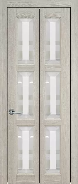 Межкомнатная дверь Porta Classic Milano Книжка, цвет - Серый дуб, Со стеклом (ДО)