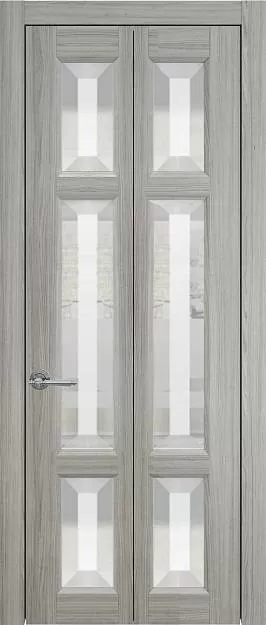 Межкомнатная дверь Porta Classic Siena Книжка, цвет - Орех пепельный, Со стеклом (ДО)