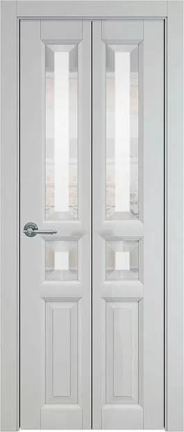 Межкомнатная дверь Porta Classic Imperia-R Книжка, цвет - Серая эмаль (RAL 7047), Со стеклом (ДО)